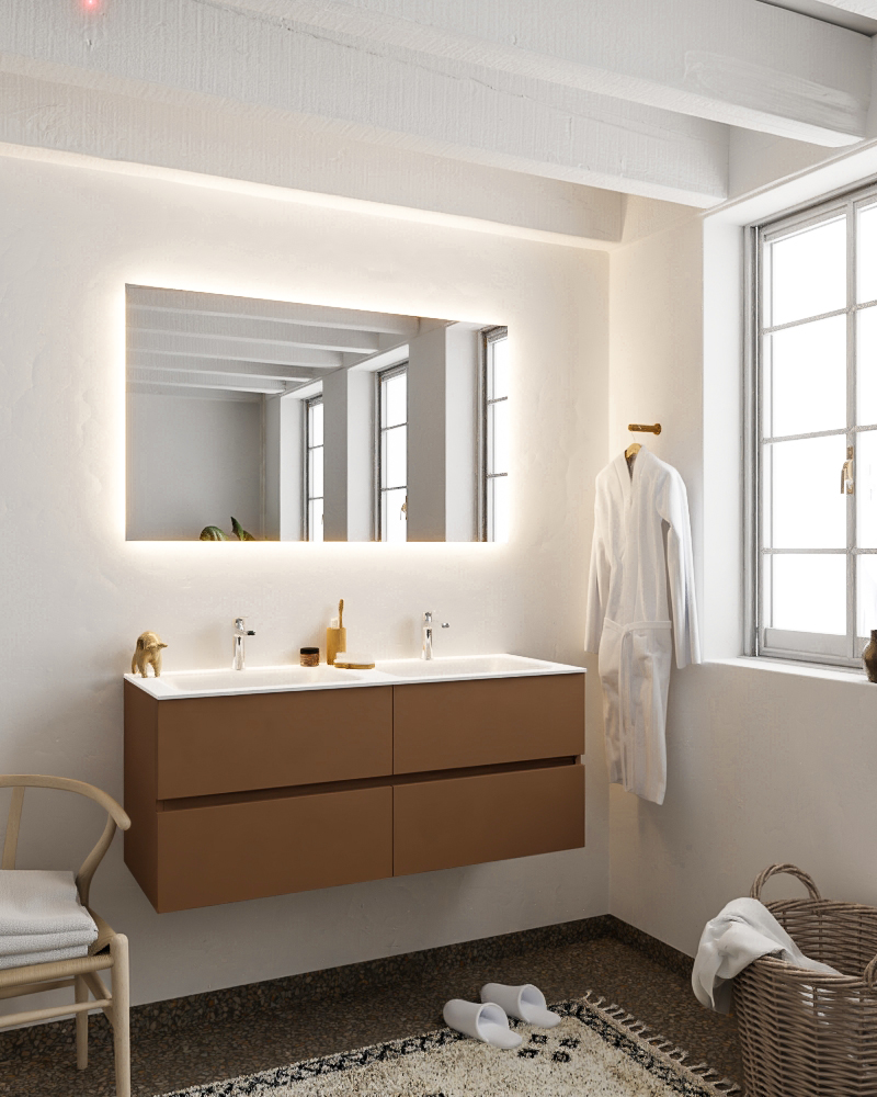 MONDIAZ VICA 120cm mueble de baño Rust 4 cajones lavabo CLOUD Doble 2 orificios. 2 MONDIAZ VICA 120cm mueble de baño Rust 4 cajones lavabo CLOUD Doble 2 orificios. - Imagen 2