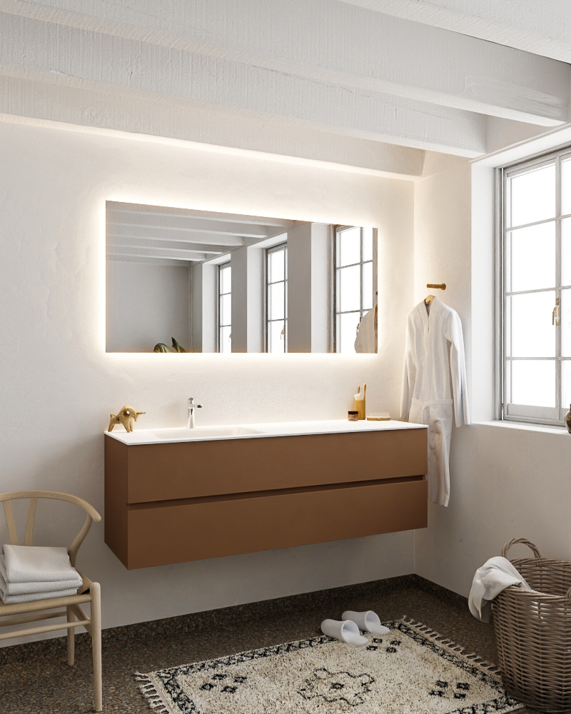 MONDIAZ VICA 150cm mueble de baño Rust 2 cajones lavabo CLOUD Izquierda 1 orificio. 2 MONDIAZ VICA 150cm mueble de baño Rust 2 cajones lavabo CLOUD Izquierda 1 orificio. - Imagen 2