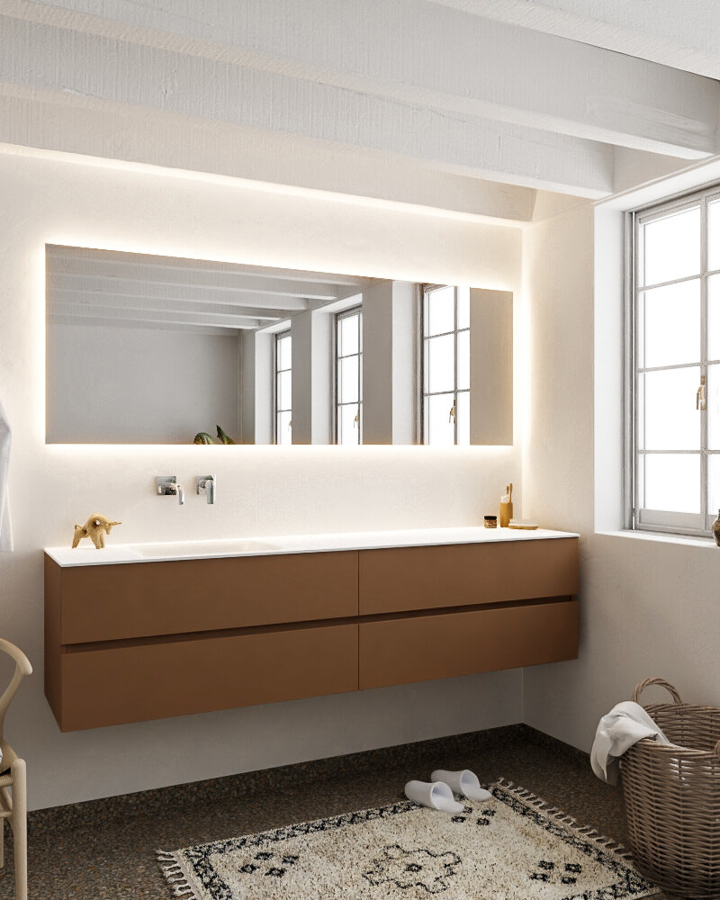 MONDIAZ VICA 200cm mueble de baño Rust 4 cajones lavabo CLOUD Izquierda sin orificio. 2 MONDIAZ VICA 200cm mueble de baño Rust 4 cajones lavabo CLOUD Izquierda sin orificio. - Imagen 2