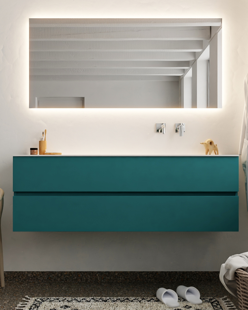 MONDIAZ VICA 150cm mueble de baño Smag 2 cajones lavabo CLOUD Derecho sin orificio con espejo LED. 3 MONDIAZ VICA 150cm mueble de baño Smag 2 cajones lavabo CLOUD Derecho sin orificio con espejo LED. - Imagen 3
