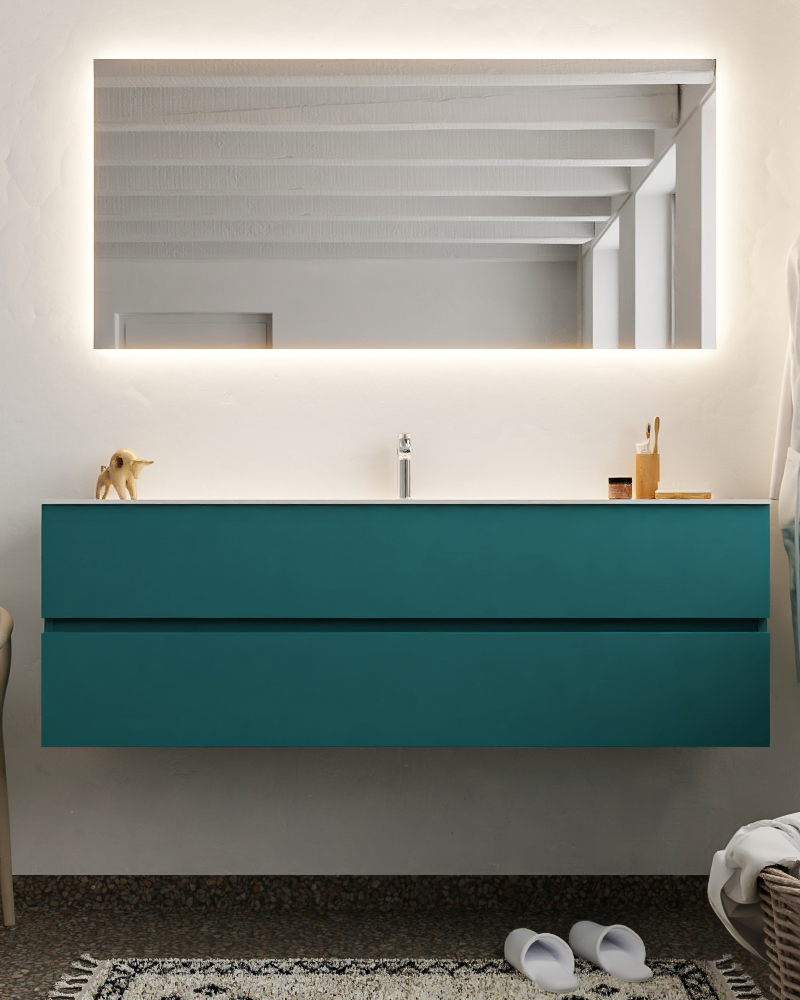 MONDIAZ VICA 150cm mueble de baño Smag 2 cajones lavabo CLOUD Centro 1 orificio con espejo LED. 3 MONDIAZ VICA 150cm mueble de baño Smag 2 cajones lavabo CLOUD Centro 1 orificio con espejo LED. - Imagen 3