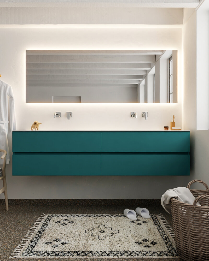 MONDIAZ VICA 200cm mueble de baño Smag 4 cajones lavabo MOON Doble sin orificio. 3 MONDIAZ VICA 200cm mueble de baño Smag 4 cajones lavabo MOON Doble sin orificio. - Imagen 3
