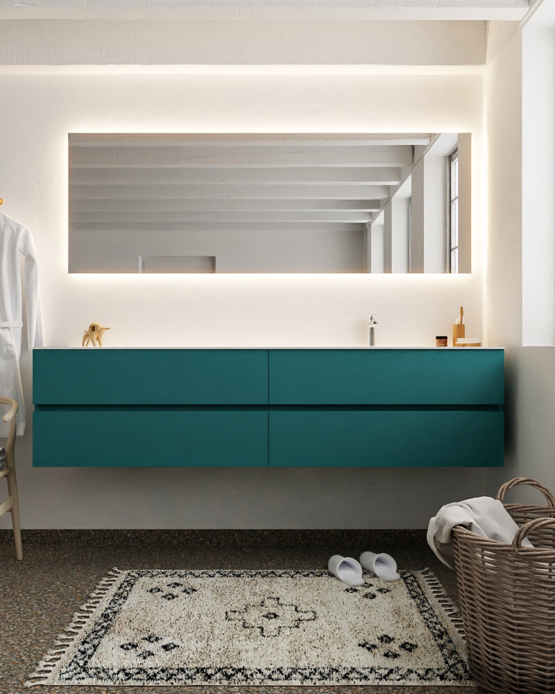 MONDIAZ VICA 200cm mueble de baño Smag 4 cajones lavabo CLOUD Derecho 1 orificio con espejo LED. 3 MONDIAZ VICA 200cm mueble de baño Smag 4 cajones lavabo CLOUD Derecho 1 orificio con espejo LED. - Imagen 3