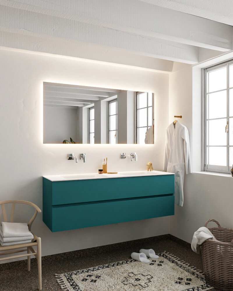 MONDIAZ VICA 150cm mueble de baño Smag 2 cajones lavabo CLOUD Doble sin orificio. 2 MONDIAZ VICA 150cm mueble de baño Smag 2 cajones lavabo CLOUD Doble sin orificio. - Imagen 2