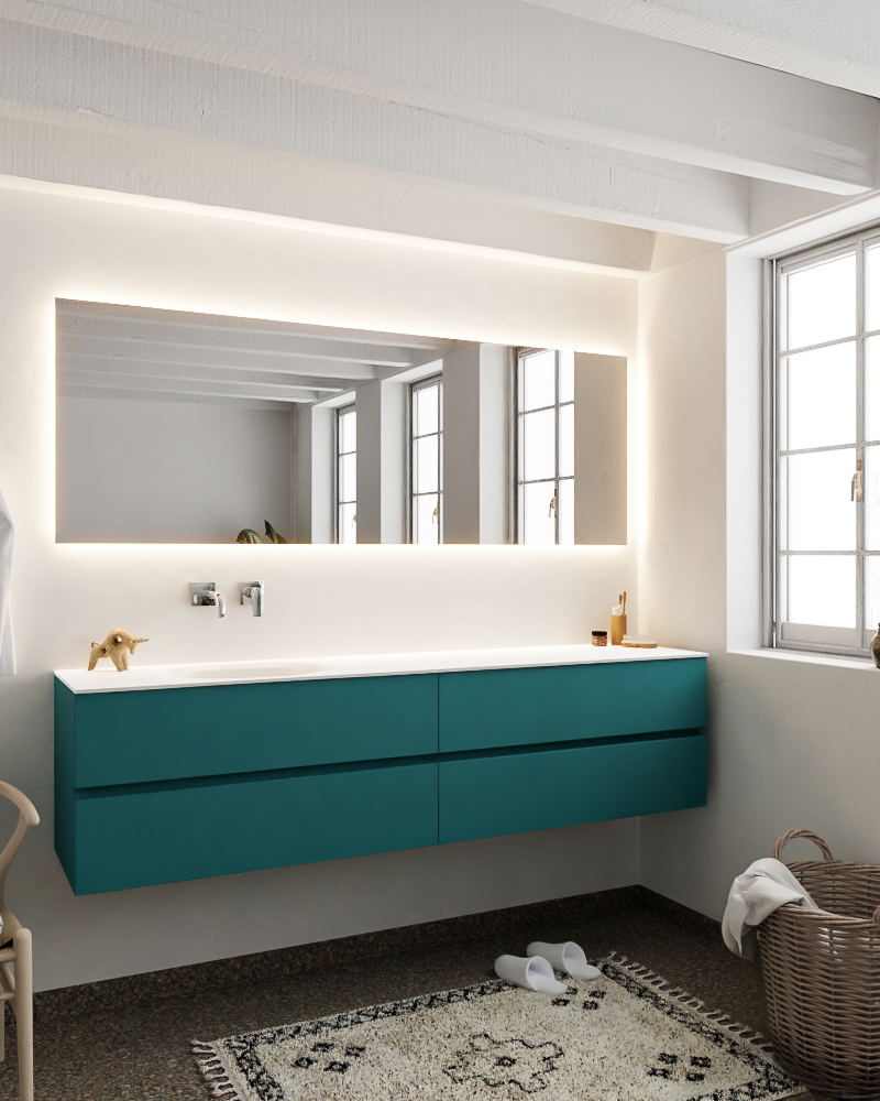 MONDIAZ VICA 200cm mueble de baño Smag 4 cajones lavabo MOON Izquierda sin orificio. 2 MONDIAZ VICA 200cm mueble de baño Smag 4 cajones lavabo MOON Izquierda sin orificio. - Imagen 2