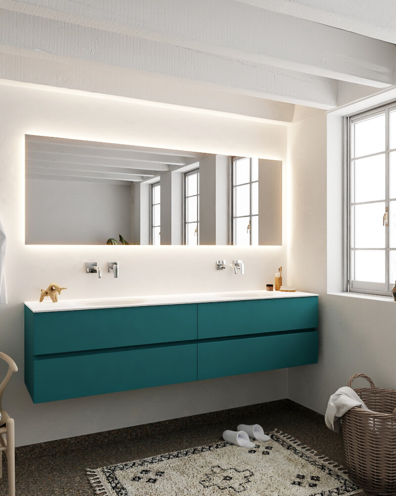MONDIAZ VICA 200cm mueble de baño Smag 4 cajones lavabo MOON Doble sin orificio. 2 MONDIAZ VICA 200cm mueble de baño Smag 4 cajones lavabo MOON Doble sin orificio. - Imagen 2