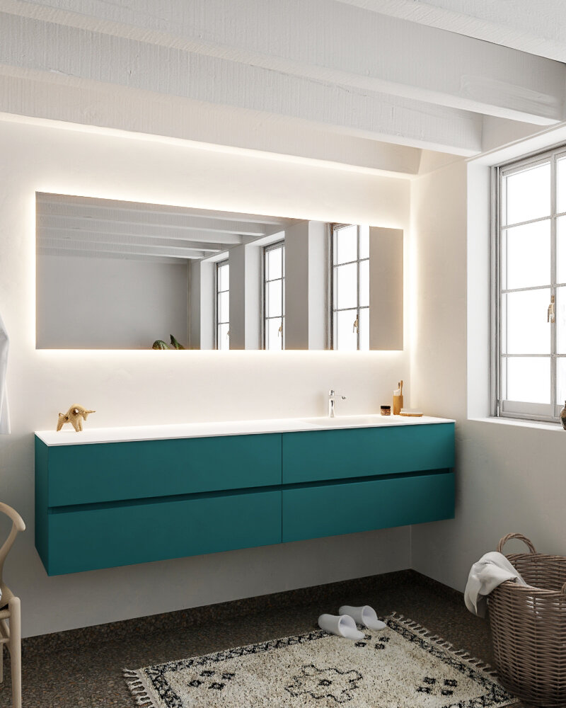 MONDIAZ VICA 200cm mueble de baño Smag 4 cajones lavabo CLOUD Derecho 1 orificio con espejo LED. 2 MONDIAZ VICA 200cm mueble de baño Smag 4 cajones lavabo CLOUD Derecho 1 orificio con espejo LED. - Imagen 2