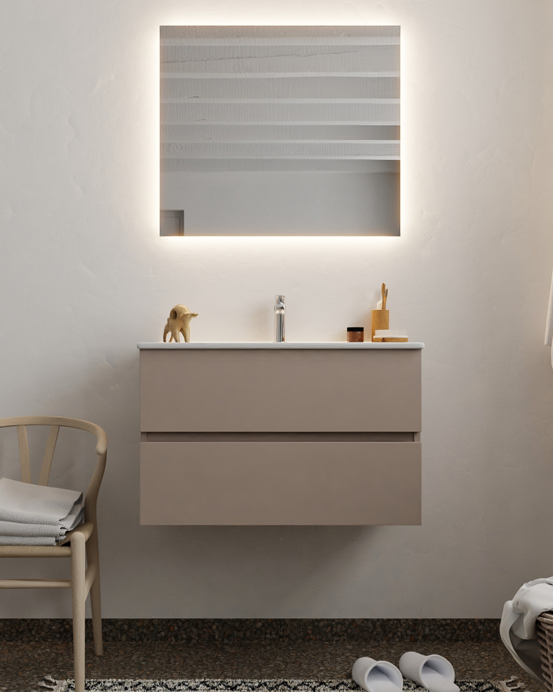 MONDIAZ VICA 80cm mueble de baño Smoke 2 cajones lavabo DENIA Centro 1 orificio. 3 MONDIAZ VICA 80cm mueble de baño Smoke 2 cajones lavabo DENIA Centro 1 orificio. - Imagen 3