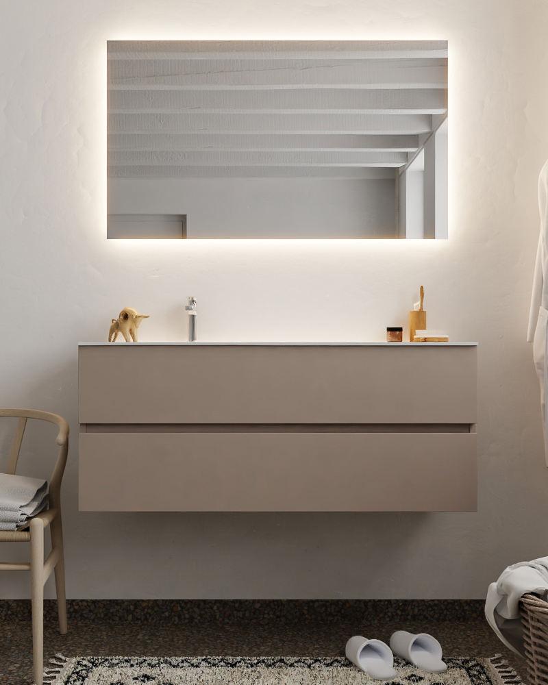 MONDIAZ VICA 120cm mueble de baño Smoke 2 cajones lavabo MOON Izquierda 1 orificio. 3 MONDIAZ VICA 120cm mueble de baño Smoke 2 cajones lavabo MOON Izquierda 1 orificio. - Imagen 3