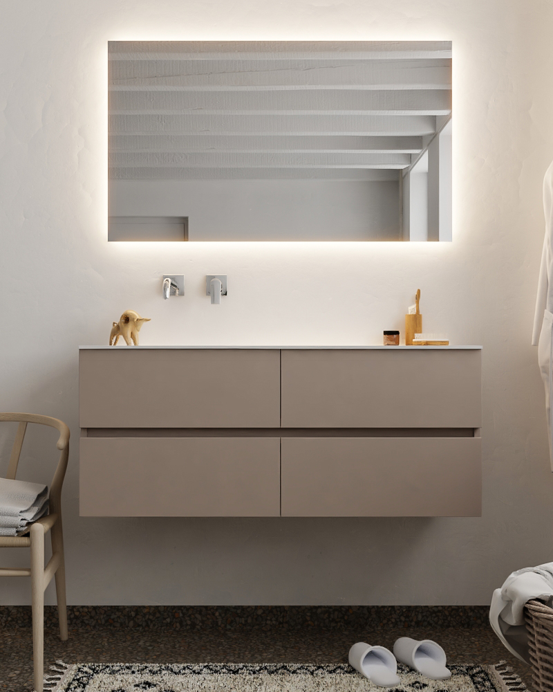 MONDIAZ VICA 120cm mueble de baño Smoke 4 cajones lavabo MOON Izquierda sin orificio. 3 MONDIAZ VICA 120cm mueble de baño Smoke 4 cajones lavabo MOON Izquierda sin orificio. - Imagen 3