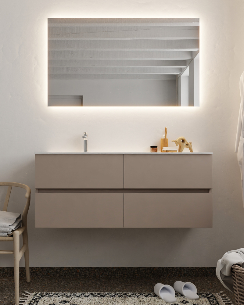 MONDIAZ VICA 120cm mueble de baño Smoke 4 cajones lavabo CLOUD Izquierda 1 orificio. 3 MONDIAZ VICA 120cm mueble de baño Smoke 4 cajones lavabo CLOUD Izquierda 1 orificio. - Imagen 3