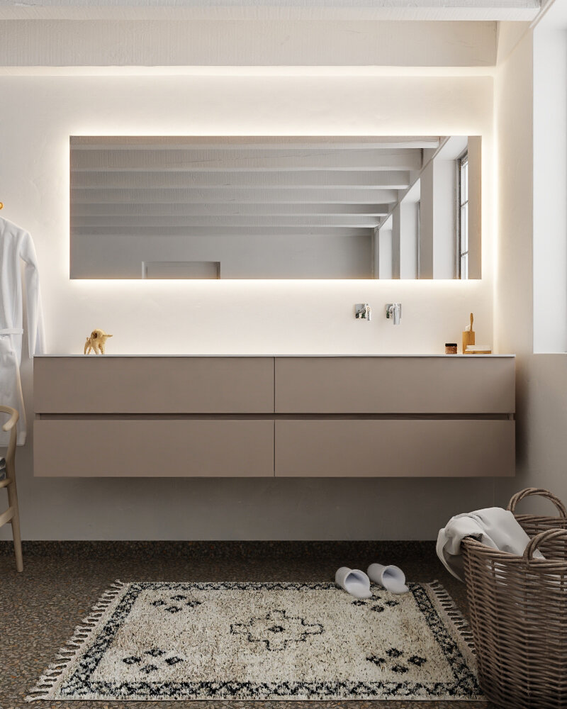 MONDIAZ VICA 200cm mueble de baño Smoke 4 cajones lavabo MOON Derecho sin orificio. 3 MONDIAZ VICA 200cm mueble de baño Smoke 4 cajones lavabo MOON Derecho sin orificio. - Imagen 3