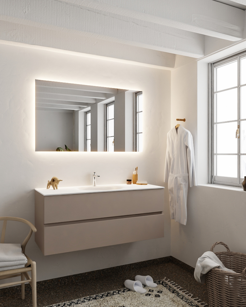 MONDIAZ VICA 120cm mueble de baño Smoke 2 cajones lavabo MOON Centro 1 orificio. 2 MONDIAZ VICA 120cm mueble de baño Smoke 2 cajones lavabo MOON Centro 1 orificio. - Imagen 2