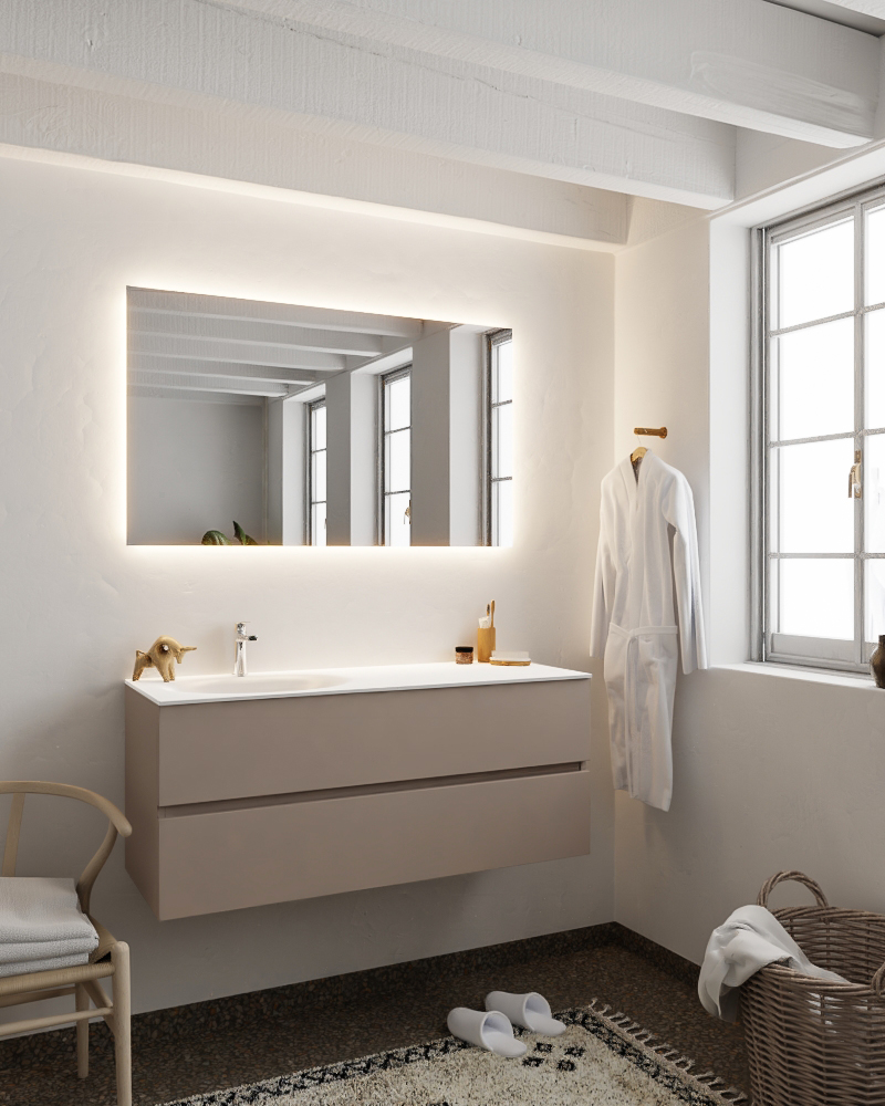 MONDIAZ VICA 120cm mueble de baño Smoke 2 cajones lavabo MOON Izquierda 1 orificio. 2 MONDIAZ VICA 120cm mueble de baño Smoke 2 cajones lavabo MOON Izquierda 1 orificio. - Imagen 2