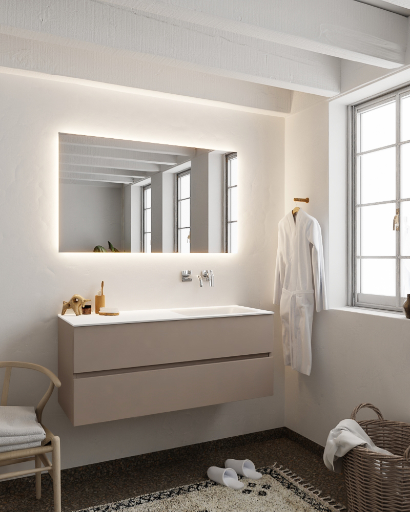 MONDIAZ VICA 120cm mueble de baño Smoke 2 cajones lavabo CLOUD Derecho sin orificio. 2 MONDIAZ VICA 120cm mueble de baño Smoke 2 cajones lavabo CLOUD Derecho sin orificio. - Imagen 2