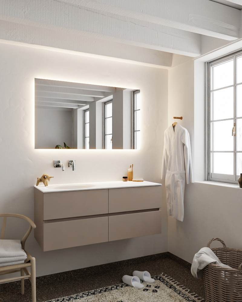 MONDIAZ VICA 120cm mueble de baño Smoke 4 cajones lavabo MOON Izquierda sin orificio. 2 MONDIAZ VICA 120cm mueble de baño Smoke 4 cajones lavabo MOON Izquierda sin orificio. - Imagen 2