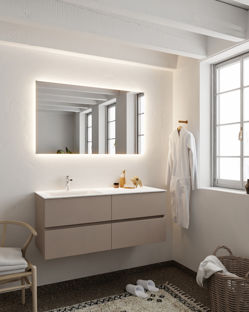 MONDIAZ VICA 120cm mueble de baño Smoke 4 cajones lavabo CLOUD Izquierda 1 orificio. 2 MONDIAZ VICA 120cm mueble de baño Smoke 4 cajones lavabo CLOUD Izquierda 1 orificio. - Imagen 2