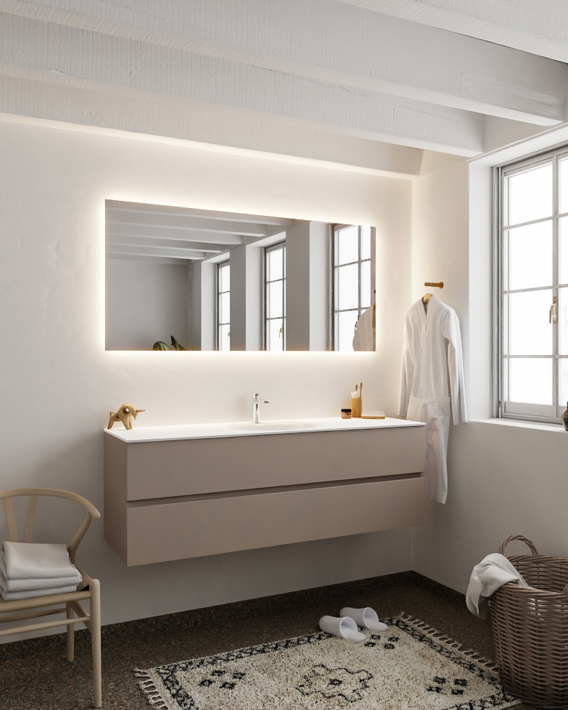 MONDIAZ VICA 150cm mueble de baño Smoke 2 cajones lavabo MOON Centro 1 orificio. 2 MONDIAZ VICA 150cm mueble de baño Smoke 2 cajones lavabo MOON Centro 1 orificio. - Imagen 2