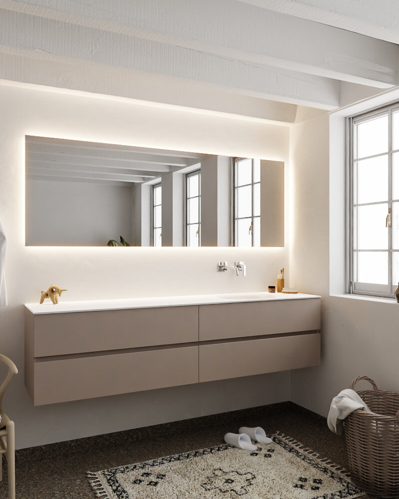 MONDIAZ VICA 200cm mueble de baño Smoke 4 cajones lavabo MOON Derecho sin orificio. 2 MONDIAZ VICA 200cm mueble de baño Smoke 4 cajones lavabo MOON Derecho sin orificio. - Imagen 2