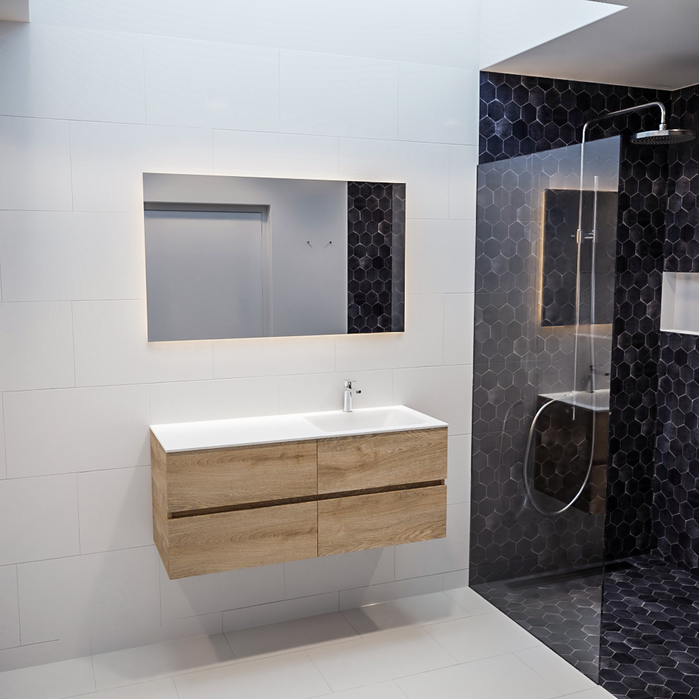 MONDIAZ VICA 120cm mueble de baño Washed Oak 4 cajones lavabo CLOUD Derecho 1 orificio. 3 MONDIAZ VICA 120cm mueble de baño Washed Oak 4 cajones lavabo CLOUD Derecho 1 orificio. - Imagen 3