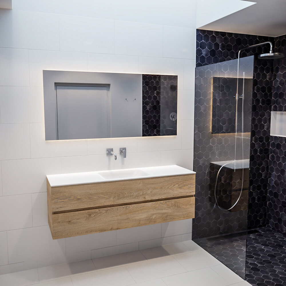 MONDIAZ VICA 150cm mueble de baño Washed Oak 2 cajones lavabo CLOUD Centro sin orificio. 3 MONDIAZ VICA 150cm mueble de baño Washed Oak 2 cajones lavabo CLOUD Centro sin orificio. - Imagen 3