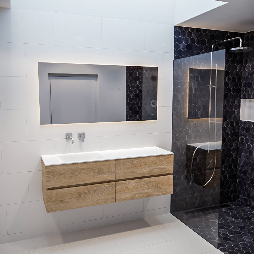 MONDIAZ VICA 150cm mueble de baño Washed Oak 4 cajones lavabo CLOUD Izquierda sin orificio. 3 MONDIAZ VICA 150cm mueble de baño Washed Oak 4 cajones lavabo CLOUD Izquierda sin orificio. - Imagen 3