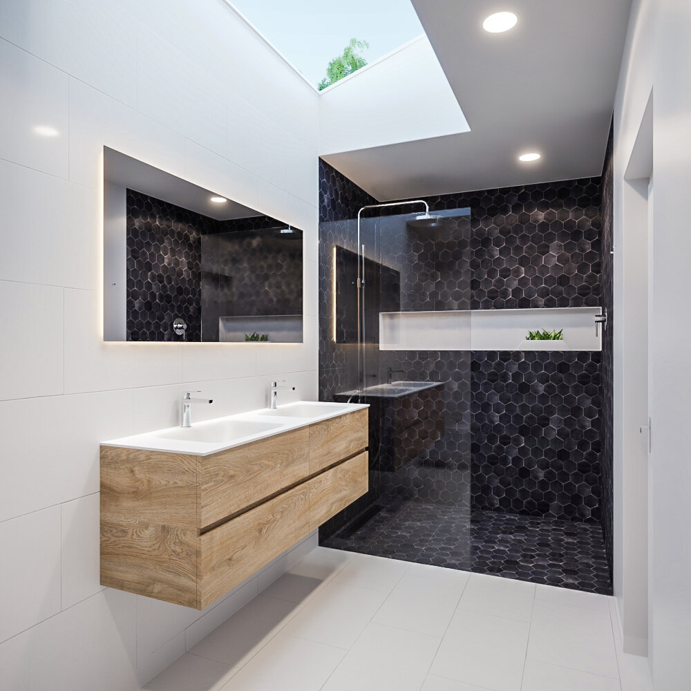 MONDIAZ VICA 150cm mueble de baño Washed Oak 4 cajones lavabo CLOUD Doble 2 orificios. 2 MONDIAZ VICA 150cm mueble de baño Washed Oak 4 cajones lavabo CLOUD Doble 2 orificios. - Imagen 2