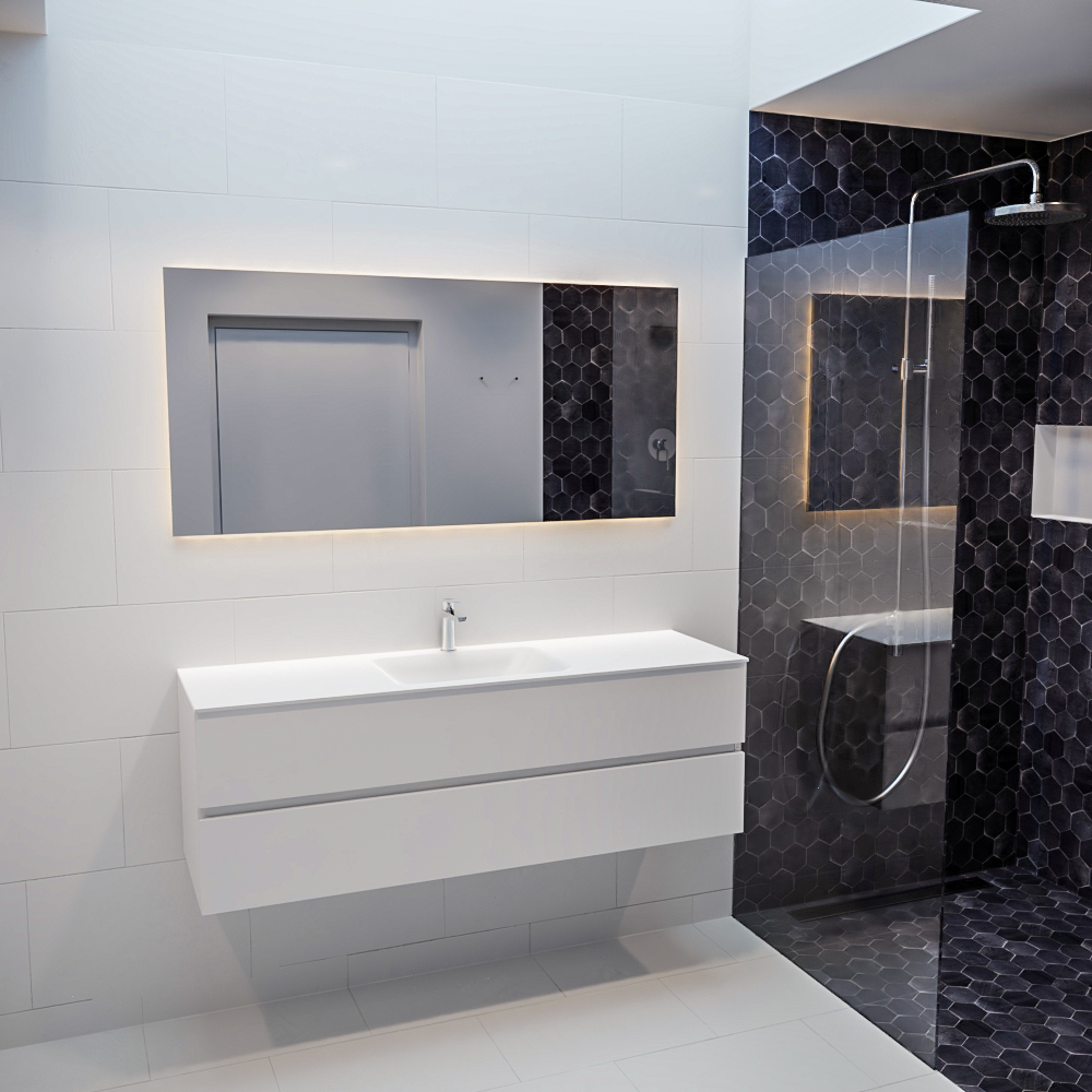 MONDIAZ VICA 150cm mueble de baño Talc 2 cajones lavabo CLOUD Centro 1 orificio. 3 MONDIAZ VICA 150cm mueble de baño Talc 2 cajones lavabo CLOUD Centro 1 orificio. - Imagen 3