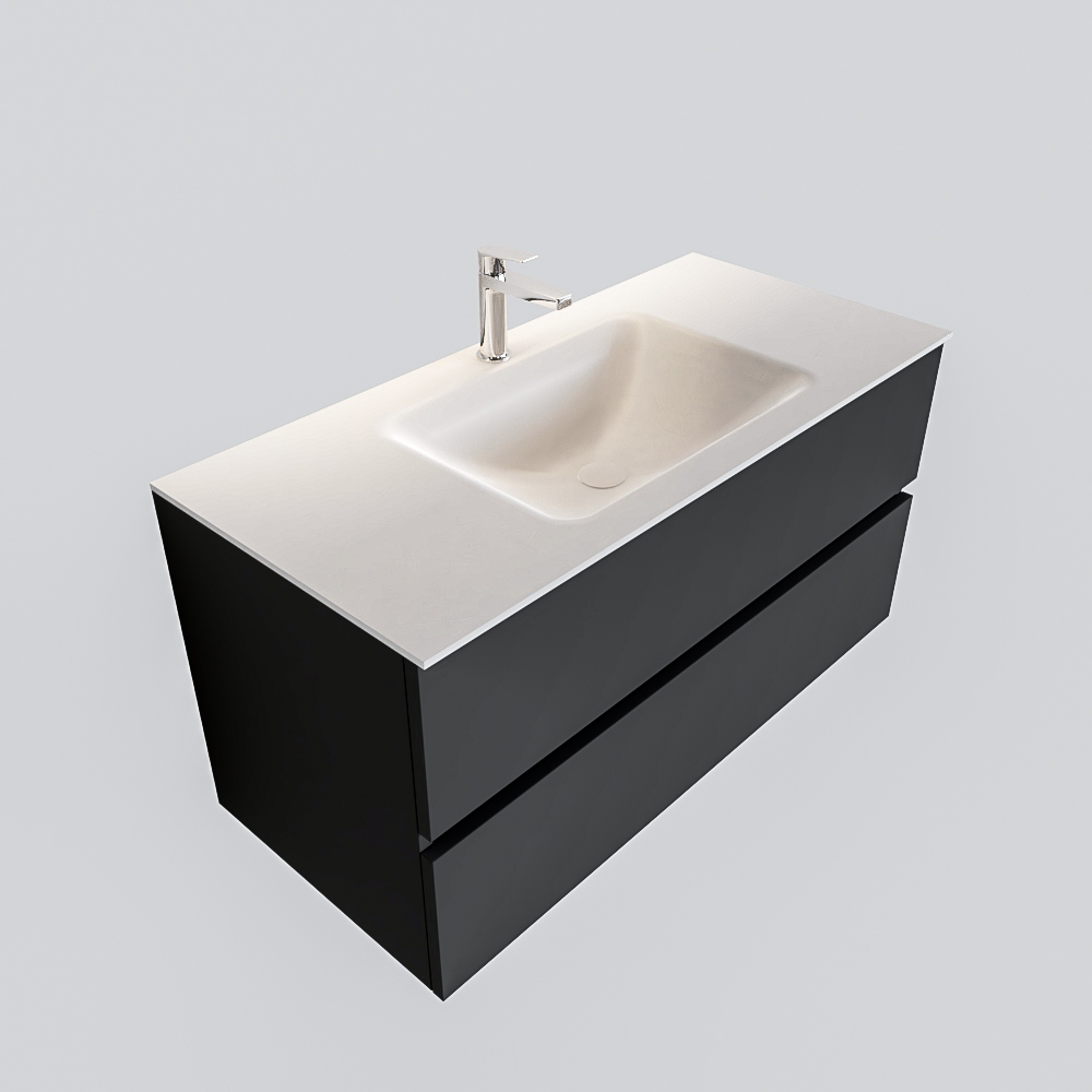 MONDIAZ VICA 100cm mueble de baño Dark Grey 2 cajones lavabo CLOUD Centro 1 orificio. 4 MONDIAZ VICA 100cm mueble de baño Dark Grey 2 cajones lavabo CLOUD Centro 1 orificio. - Imagen 4
