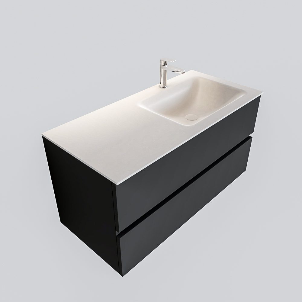MONDIAZ VICA 100cm mueble de baño Dark Grey 2 cajones lavabo CLOUD Derecho 1 orificio. 4 MONDIAZ VICA 100cm mueble de baño Dark Grey 2 cajones lavabo CLOUD Derecho 1 orificio. - Imagen 4