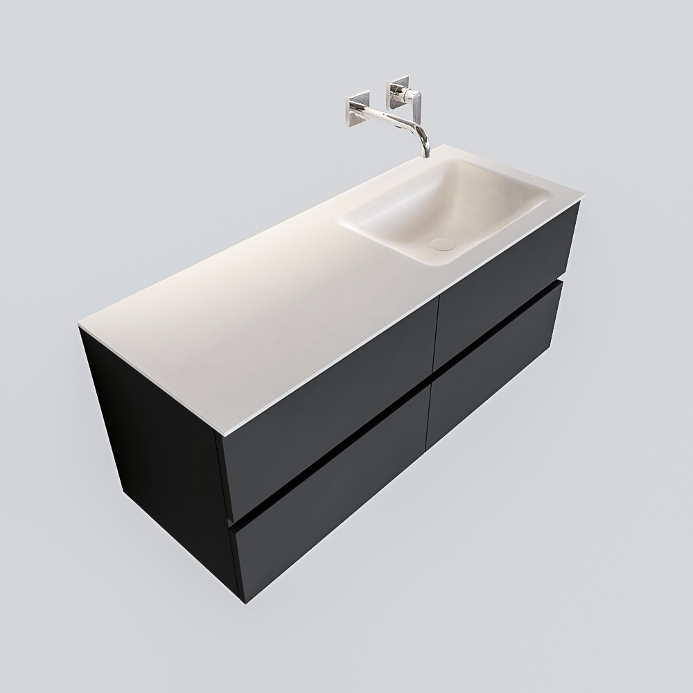 MONDIAZ VICA 120cm mueble de baño Dark Grey 4 cajones lavabo CLOUD Derecho sin orificio. 4 MONDIAZ VICA 120cm mueble de baño Dark Grey 4 cajones lavabo CLOUD Derecho sin orificio. - Imagen 4