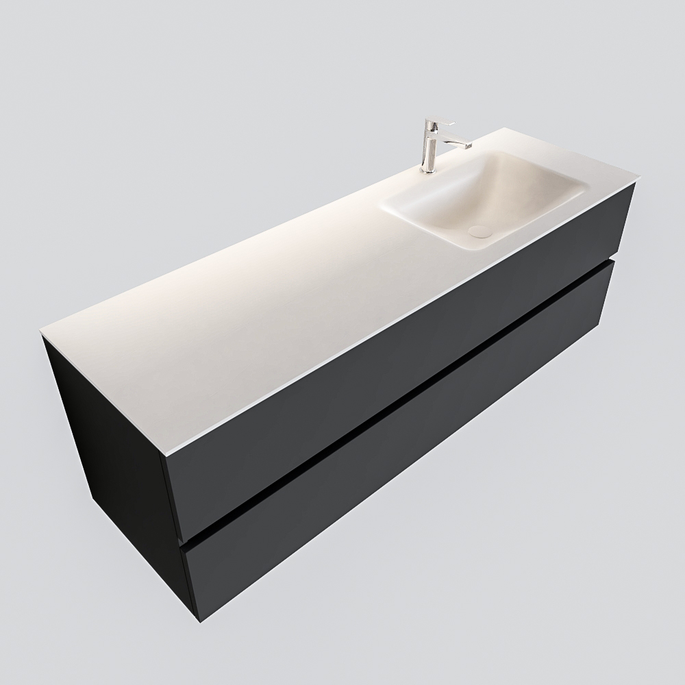 MONDIAZ VICA 150cm mueble de baño Dark Grey 2 cajones lavabo CLOUD Derecho 1 orificio. 4 MONDIAZ VICA 150cm mueble de baño Dark Grey 2 cajones lavabo CLOUD Derecho 1 orificio. - Imagen 4