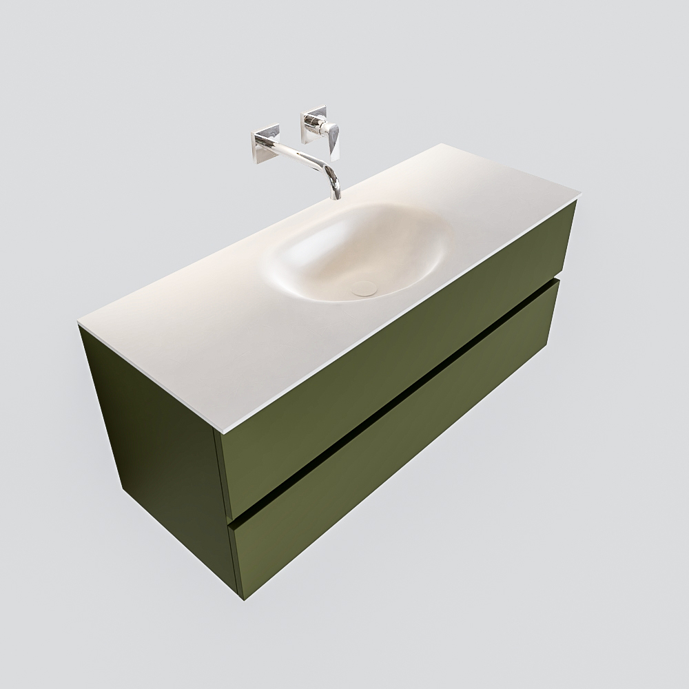 MONDIAZ VICA 120cm mueble de baño Army 2 cajones lavabo MOON Centro sin orificio. 4 MONDIAZ VICA 120cm mueble de baño Army 2 cajones lavabo MOON Centro sin orificio. - Imagen 4
