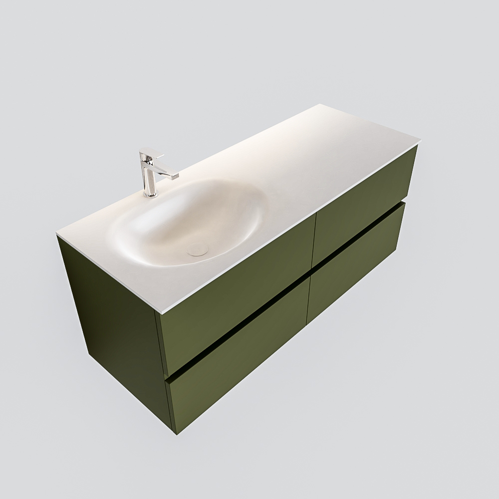 MONDIAZ VICA 120cm mueble de baño Army 4 cajones lavabo MOON Izquierda 1 orificio. 4 MONDIAZ VICA 120cm mueble de baño Army 4 cajones lavabo MOON Izquierda 1 orificio. - Imagen 4