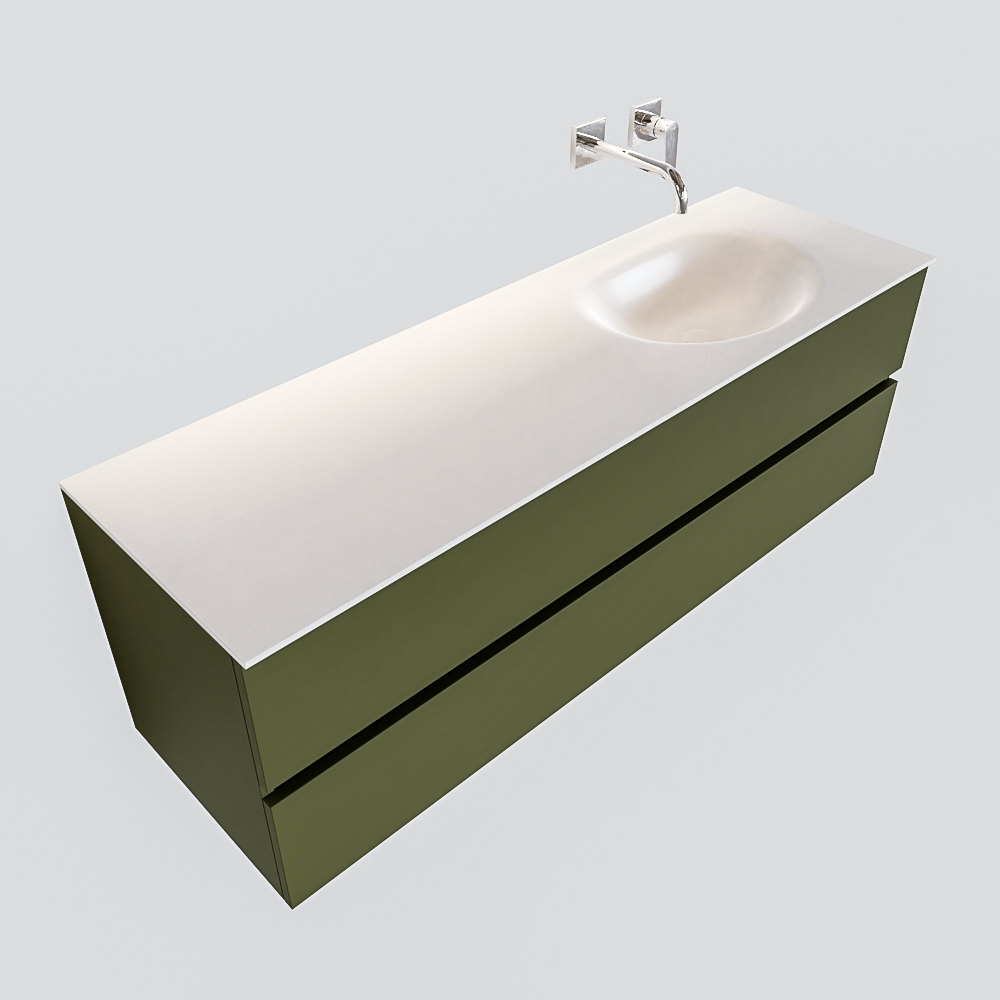 MONDIAZ VICA 150cm mueble de baño Army 2 cajones lavabo MOON Derecho sin orificio. 4 MONDIAZ VICA 150cm mueble de baño Army 2 cajones lavabo MOON Derecho sin orificio. - Imagen 4