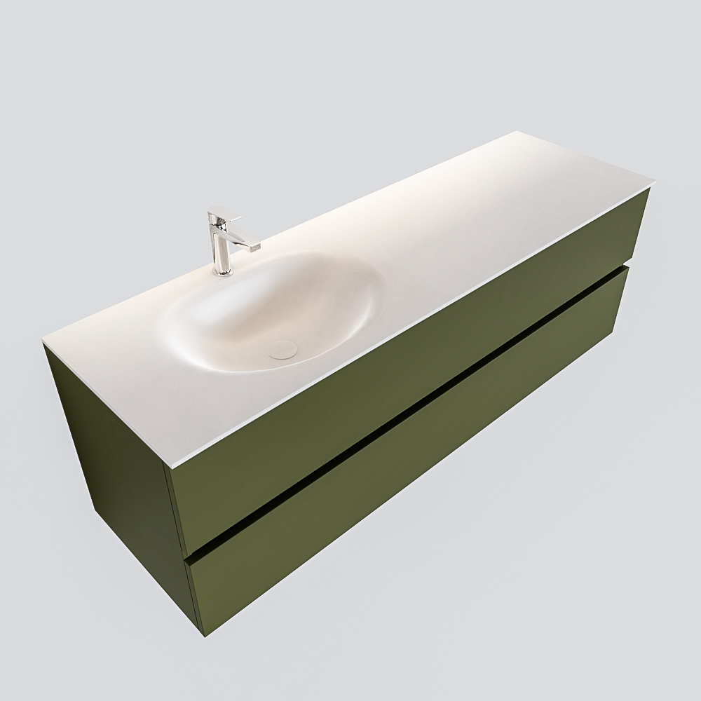 MONDIAZ VICA 150cm mueble de baño Army 2 cajones lavabo MOON Izquierda 1 orificio. 4 MONDIAZ VICA 150cm mueble de baño Army 2 cajones lavabo MOON Izquierda 1 orificio. - Imagen 4