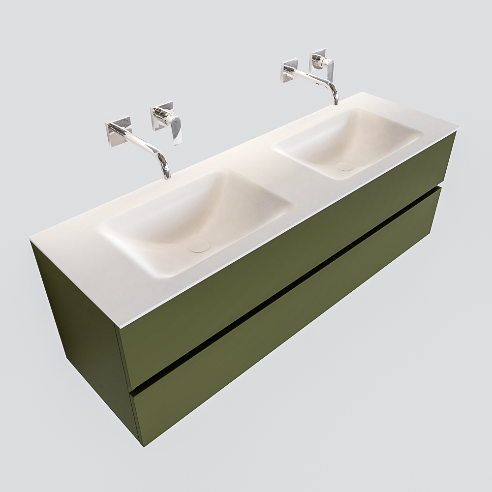 MONDIAZ VICA 150cm mueble de baño Army 2 cajones lavabo CLOUD Doble sin orificio. 4 MONDIAZ VICA 150cm mueble de baño Army 2 cajones lavabo CLOUD Doble sin orificio. - Imagen 4
