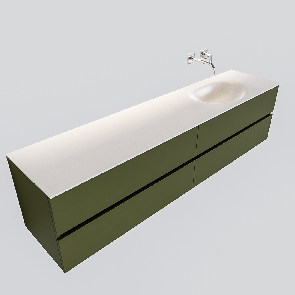 MONDIAZ VICA 200cm mueble de baño Army 4 cajones lavabo MOON Derecho sin orificio. 4 MONDIAZ VICA 200cm mueble de baño Army 4 cajones lavabo MOON Derecho sin orificio. - Imagen 4