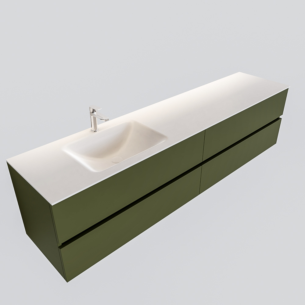 MONDIAZ VICA 200cm mueble de baño Army 4 cajones lavabo CLOUD Izquierda 1 orificio. 4 MONDIAZ VICA 200cm mueble de baño Army 4 cajones lavabo CLOUD Izquierda 1 orificio. - Imagen 4