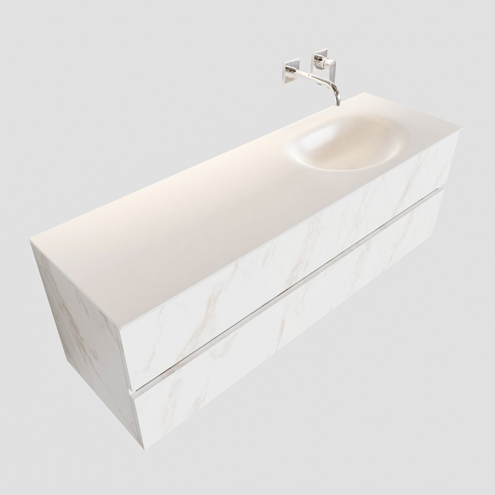 Mueble de baño Vica 150 cm carrara mat con 2 cajones, lavabo de Solid surface seno derecho con 0 orificio(s) para el grifo. 11 Mueble de baño Vica 150 cm carrara mat con 2 cajones, lavabo de Solid surface seno derecho con 0 orificio(s) para el grifo. - Imagen 11