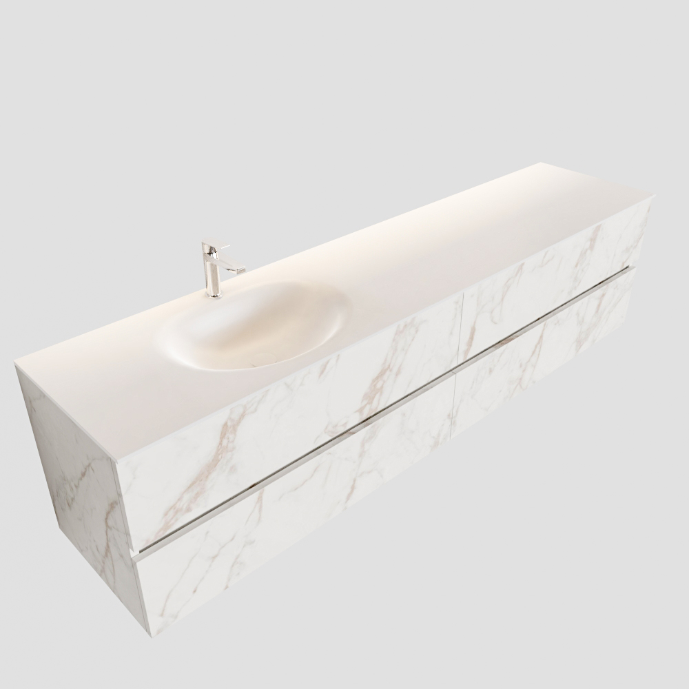 MONDIAZ VICA 200cm mueble de baño Carrara 4 cajones lavabo MOON Izquierda 1 orificio. 4 MONDIAZ VICA 200cm mueble de baño Carrara 4 cajones lavabo MOON Izquierda 1 orificio. - Imagen 4