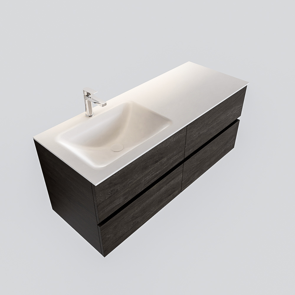 MONDIAZ VICA 120cm mueble de baño Dark Brown 4 cajones lavabo CLOUD Izquierda 1 orificio. 4 MONDIAZ VICA 120cm mueble de baño Dark Brown 4 cajones lavabo CLOUD Izquierda 1 orificio. - Imagen 4