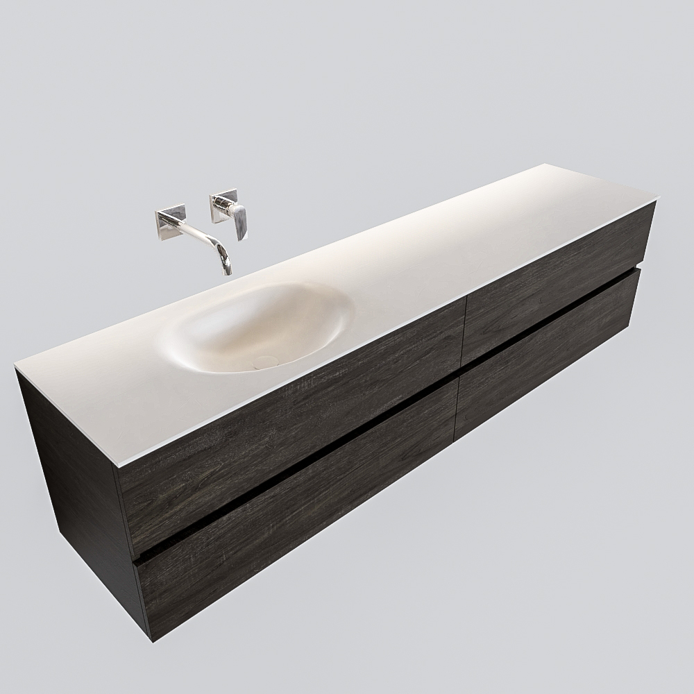 MONDIAZ VICA 200cm mueble de baño Dark Brown 4 cajones lavabo MOON Izquierda sin orificio. 4 MONDIAZ VICA 200cm mueble de baño Dark Brown 4 cajones lavabo MOON Izquierda sin orificio. - Imagen 4