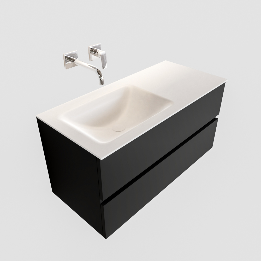 MONDIAZ VICA 100cm mueble de baño Urban 2 cajones lavabo CLOUD Izquierda sin orificio. 4 MONDIAZ VICA 100cm mueble de baño Urban 2 cajones lavabo CLOUD Izquierda sin orificio. - Imagen 4