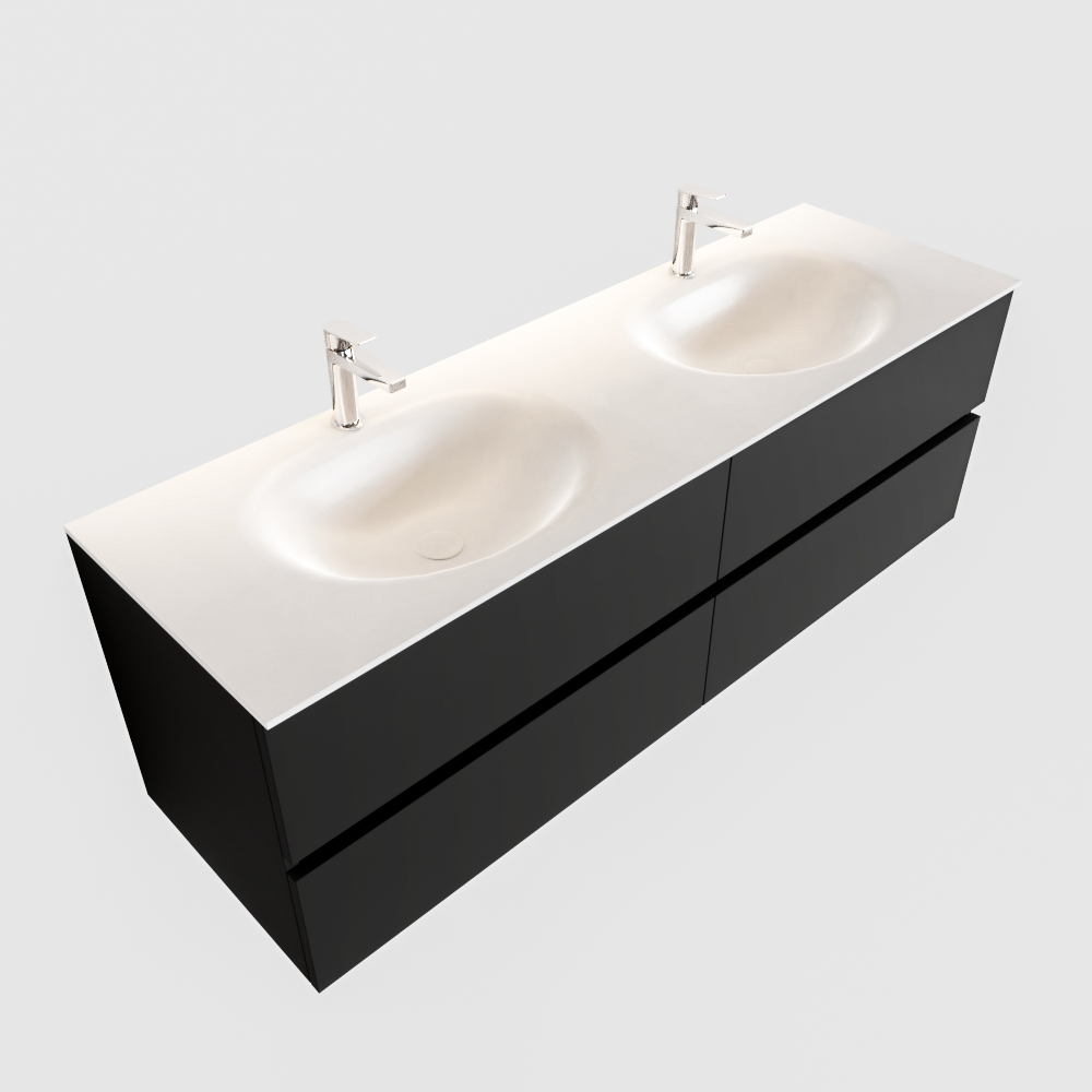 MONDIAZ VICA 150cm mueble de baño Urban 4 cajones lavabo MOON Doble 2 orificios. 4 MONDIAZ VICA 150cm mueble de baño Urban 4 cajones lavabo MOON Doble 2 orificios. - Imagen 4
