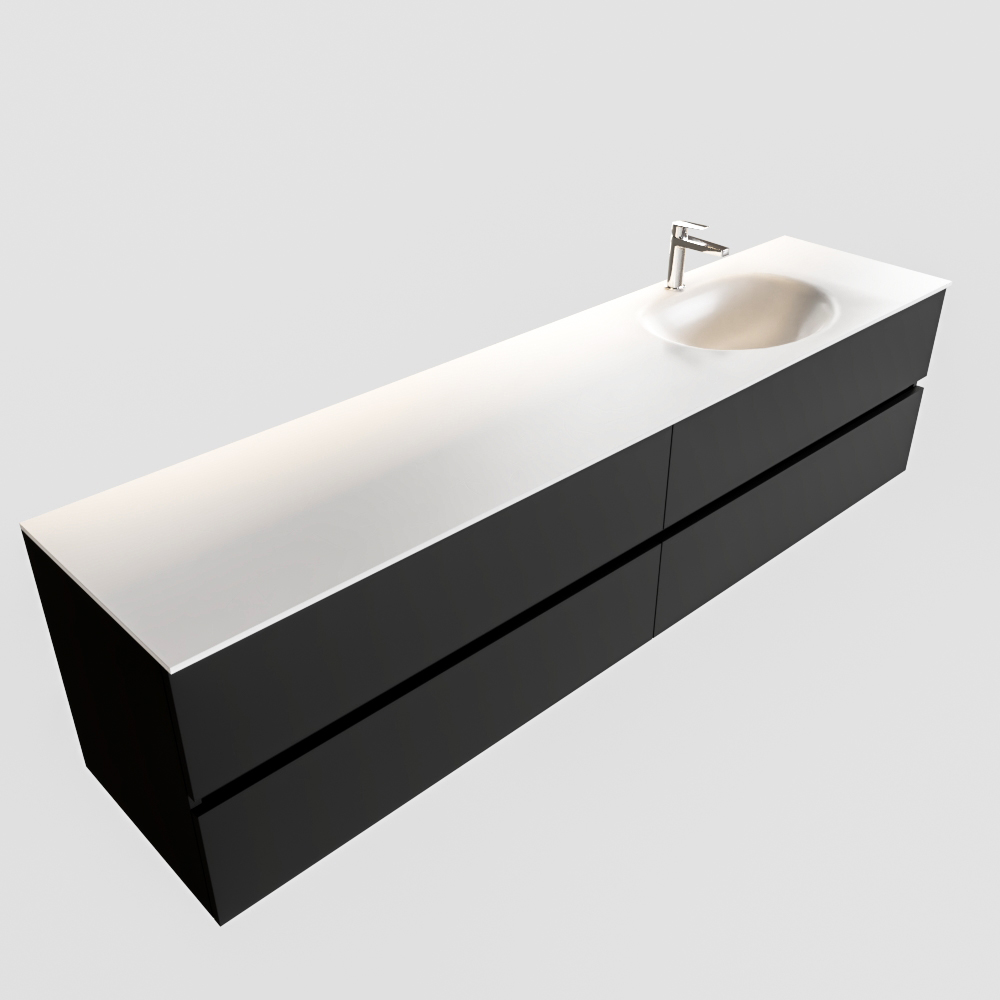 MONDIAZ VICA 200cm mueble de baño Urban 4 cajones lavabo MOON Derecho 1 orificio. 4 MONDIAZ VICA 200cm mueble de baño Urban 4 cajones lavabo MOON Derecho 1 orificio. - Imagen 4