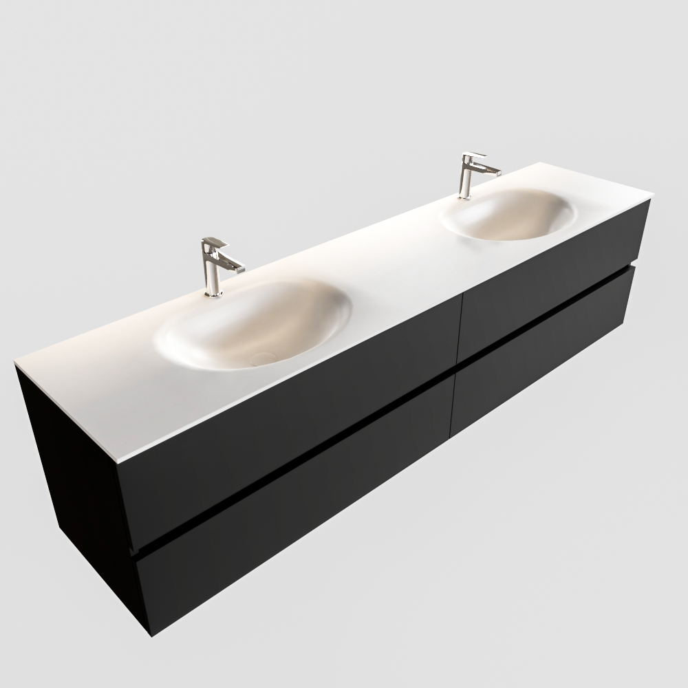 MONDIAZ VICA 200cm mueble de baño Urban 4 cajones lavabo MOON Doble 2 orificios. 4 MONDIAZ VICA 200cm mueble de baño Urban 4 cajones lavabo MOON Doble 2 orificios. - Imagen 4