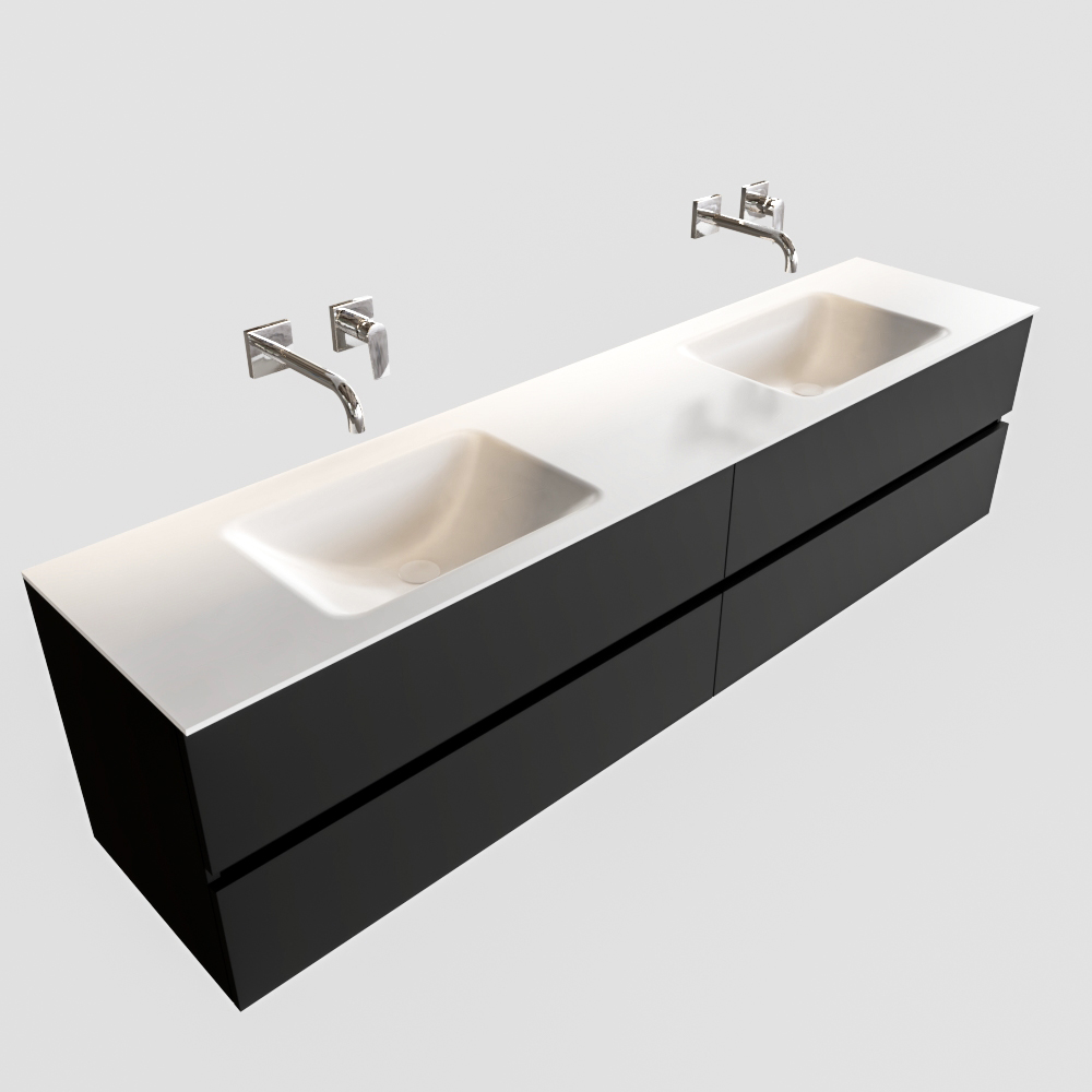 MONDIAZ VICA 200cm mueble de baño Urban 4 cajones lavabo CLOUD Doble sin orificio. 4 MONDIAZ VICA 200cm mueble de baño Urban 4 cajones lavabo CLOUD Doble sin orificio. - Imagen 4