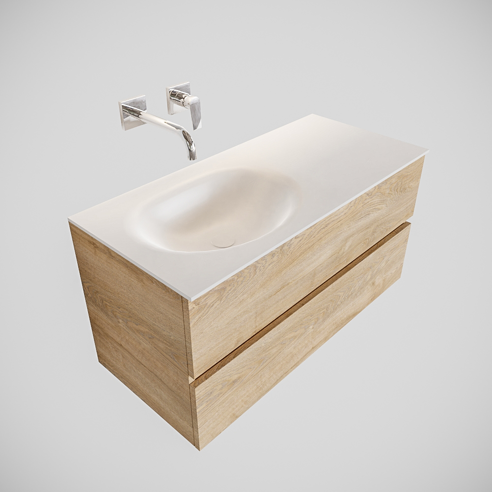 MONDIAZ VICA 100cm mueble de baño Washed Oak 2 cajones lavabo MOON Izquierda sin orificio. 4 MONDIAZ VICA 100cm mueble de baño Washed Oak 2 cajones lavabo MOON Izquierda sin orificio. - Imagen 4