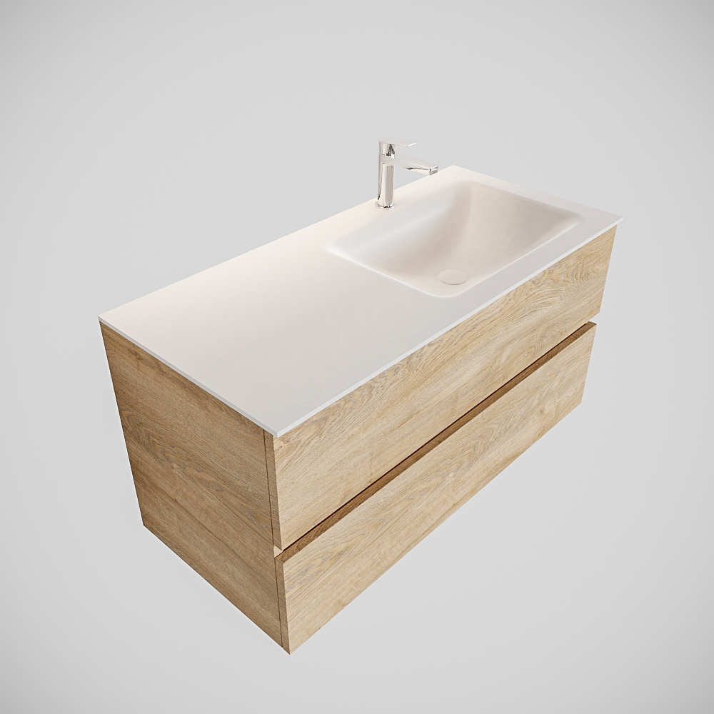 MONDIAZ VICA 100cm mueble de baño Washed Oak 2 cajones lavabo CLOUD Derecho 1 orificio. 4 MONDIAZ VICA 100cm mueble de baño Washed Oak 2 cajones lavabo CLOUD Derecho 1 orificio. - Imagen 4